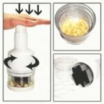 Proud Choice Manual Hand-Press Vegetable Chopper & Mixer – 3 Stainless Steel Blades, Multicolour Kitchen Tool