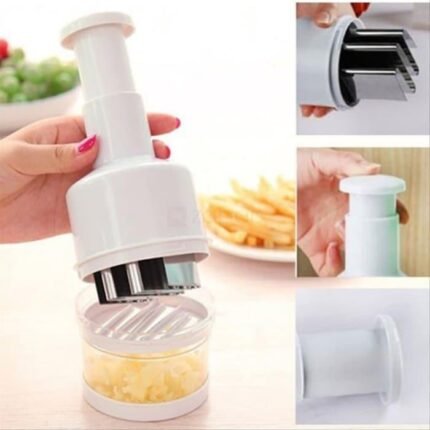 Proud Choice Manual Hand-Press Vegetable Chopper & Mixer – 3 Stainless Steel Blades, Multicolour Kitchen Tool