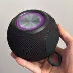 RED5 Bluetooth Wireless Orb Speaker – RGB LED Color-Changing Mini Party Speaker with FM Radio, USB, Micro SD & AUX – Black