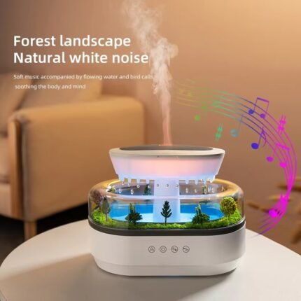 Raindrop Aromatherapy Diffuser – White Ultrasonic Aroma Mist Humidifier