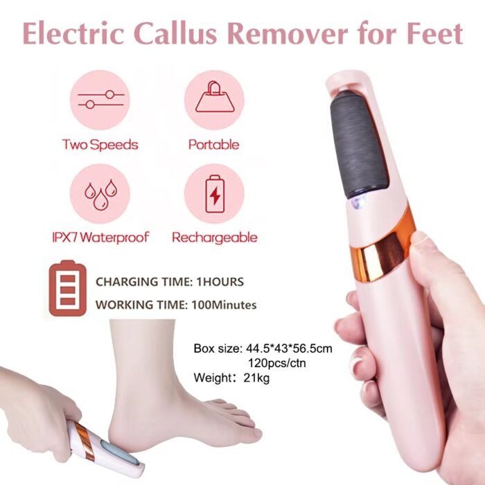 Rechargeable Electric Callus Remover – Professional Wet & Dry Foot File for Dead Skin & Smooth Heels Pedicure Tool