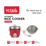 Rice Cooker with Stainless Steel Pot – 1L Automatic Vltava VLRC3022, Steamer & Non-Stick Bowl, Easy One-Touch Operation