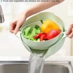 Rotating Double-Layer Kitchen Sink Colander – BPA-Free Flexible Salad Strainer & Water Drainer5