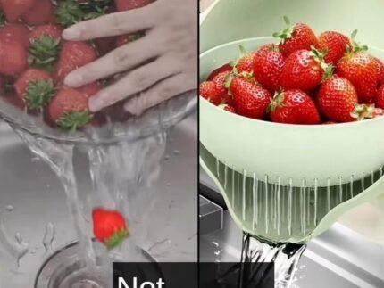 Rotating Double-Layer Kitchen Sink Colander – BPA-Free Flexible Salad Strainer & Water Drainer5