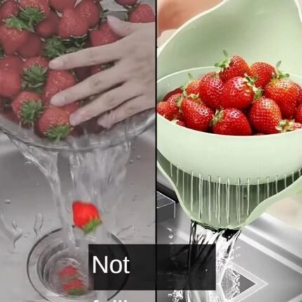 Rotating Double-Layer Kitchen Sink Colander – BPA-Free Flexible Salad Strainer & Water Drainer5