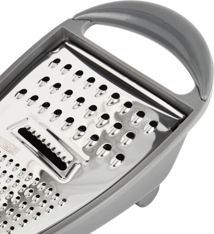 Royalford 3-in-1 Stainless Steel Flat Grater – Razor Sharp Microblade for Vegetables, Fruits & Cheese