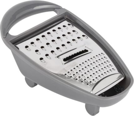 Royalford 3-in-1 Stainless Steel Flat Grater – Razor Sharp Microblade for Vegetables, Fruits & Cheese