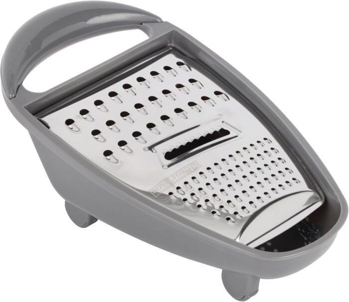 Royalford 3-in-1 Stainless Steel Flat Grater – Razor Sharp Microblade for Vegetables, Fruits & Cheese
