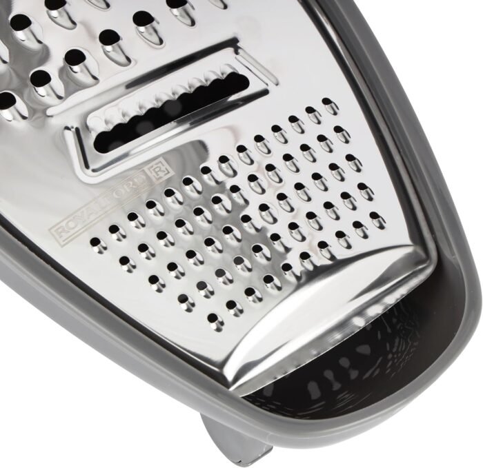 Royalford 3-in-1 Stainless Steel Flat Grater – Razor Sharp Microblade for Vegetables, Fruits & Cheese