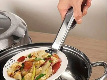 Royalford Heat Resistant Stainless Steel Kitchen Pincer Tongs – Safe Grip for Hot Utensils, Pots & Pans