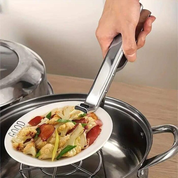 Royalford Heat Resistant Stainless Steel Kitchen Pincer Tongs – Safe Grip for Hot Utensils, Pots & Pans