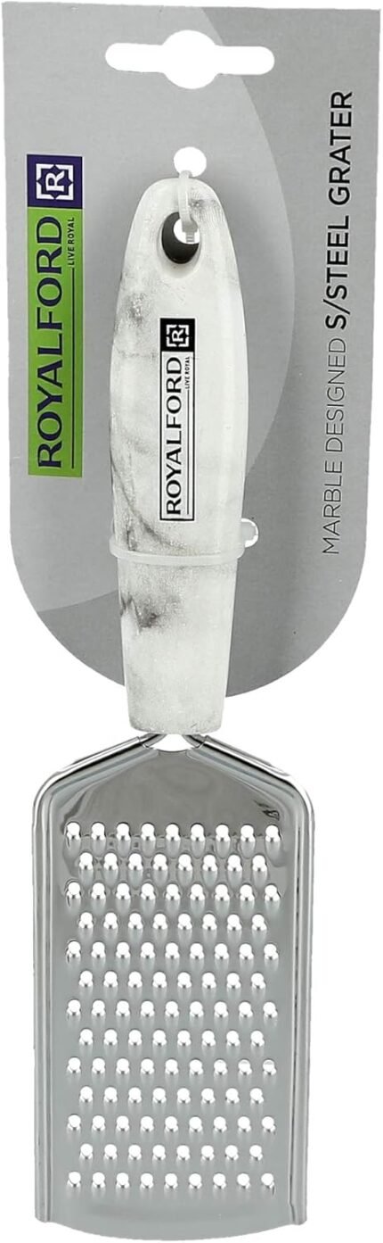 Royalford Marble-Design Stainless Steel Grater – Multi-Purpose Cheese, Vegetable & Food Shredder with Razor-Sharp Blades
