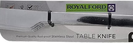 Royalford Stainless Steel Table Knife Set for Dining & Kitchen – 6 Durable Dinner Knives for Everyday Use
