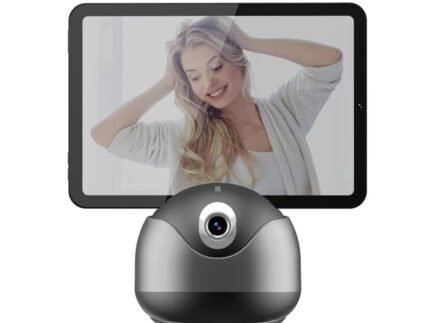 Smart AI Q8 Selfie Phone Stand – 360° Rotation Auto Tracking Tripod Holder