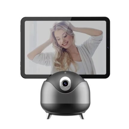 Smart AI Q8 Selfie Phone Stand – 360° Rotation Auto Tracking Tripod Holder