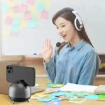 Smart AI Q8 Selfie Phone Stand – 360° Rotation Auto Tracking Tripod Holder