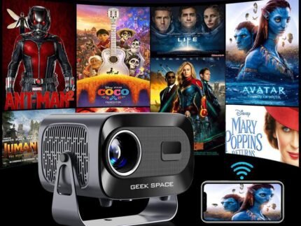 Smart Android 11 Projector – 720p HD LED Home Theater Beamer with Auto Keystone & Wi-Fi