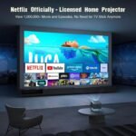 Smart Android 11 Projector – 720p HD LED Home Theater Beamer with Auto Keystone & Wi-Fi