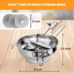 Stainless Steel 3-Disc Rotary Food Mill with Handle – For Sauces, Purees & Mashed Potatoes