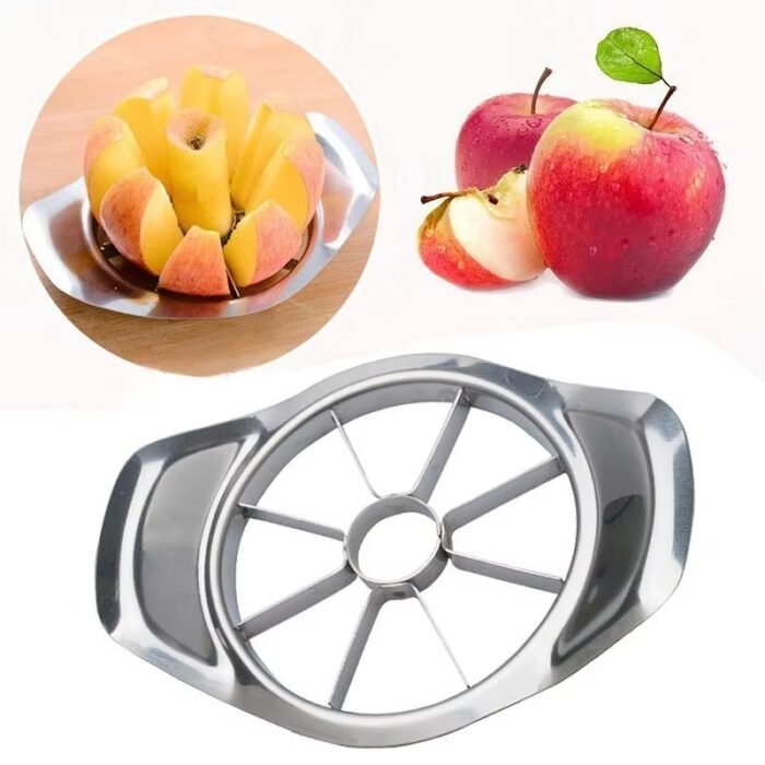 Stainless Steel Apple Slicer & Corer – Heavy-Duty Apple Cutter and Divider for Large Fruits