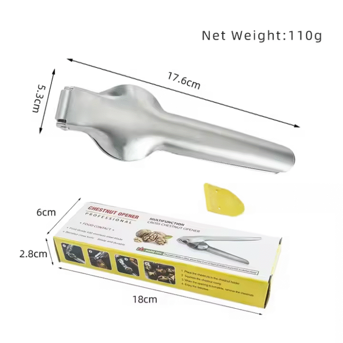 Stainless Steel Chestnut Opener & Peeler – Cross-Cut Shelling Clip for Raw Chestnuts