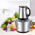 Stainless Steel Electric Meat, Vegetable Grinder – Portable Food Chopper with Brushless Motor