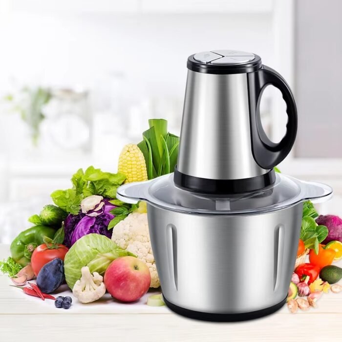 Stainless Steel Electric Meat, Vegetable Grinder – Portable Food Chopper with Brushless Motor