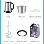 Stainless Steel Electric Meat, Vegetable Grinder – Portable Food Chopper with Brushless Motor