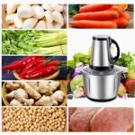 Stainless Steel Electric Meat, Vegetable Grinder – Portable Food Chopper with Brushless Motor