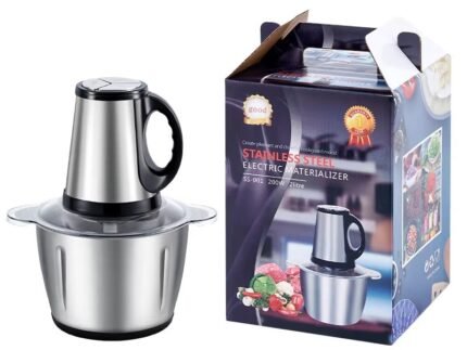 Stainless Steel Electric Meat, Vegetable Grinder – Portable Food Chopper with Brushless Motor