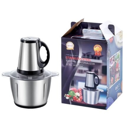 Stainless Steel Electric Meat, Vegetable Grinder – Portable Food Chopper with Brushless Motor