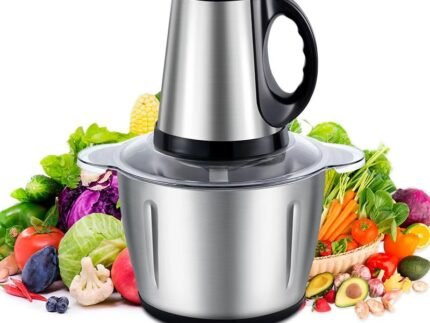 Stainless Steel Electric Meat, Vegetable Grinder – Portable Food Chopper with Brushless Motor
