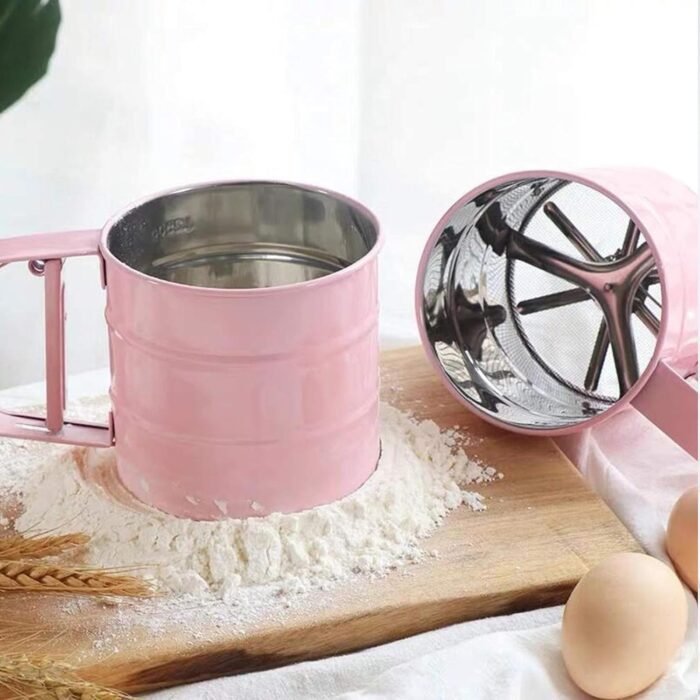 Stainless Steel Flour Sifter Mug – Handheld Baking Sieve for Cakes & Pastries
