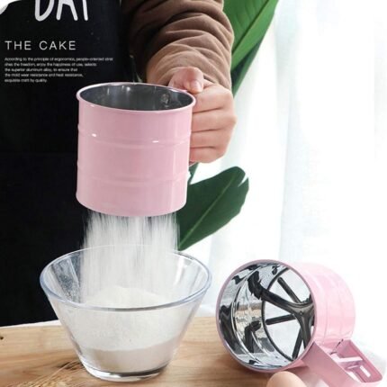 Stainless Steel Flour Sifter Mug – Handheld Baking Sieve for Cakes &amp; Pastries