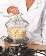 Stainless Steel Foldable Frying Basket – Multi-Purpose Chef Strainer for French Fries, Pasta & Deep-Frying