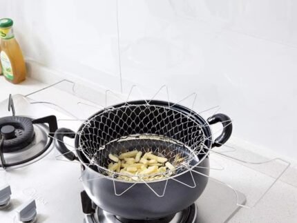 Stainless Steel Foldable Frying Basket – Multi-Purpose Chef Strainer for French Fries, Pasta & Deep-Frying