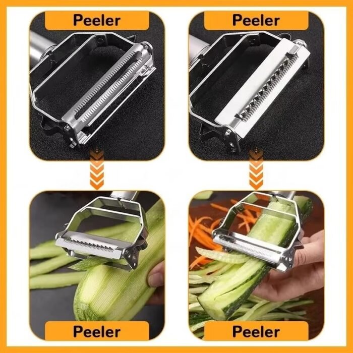 Stainless Steel Multifunctional Kitchen Peeler – Fruit & Vegetable Slicer