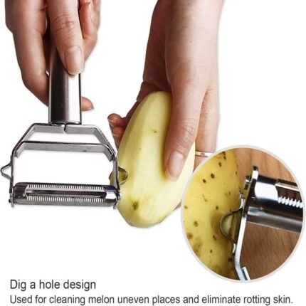Stainless Steel Multifunctional Vegetable Peeler – Fruit Slicer, Julienne Cutter & Paring Tool for Kitchen Use