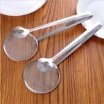 Stainless Steel Oil Scoop & Colander – Fried Food & Tofu Powder Filter Clip