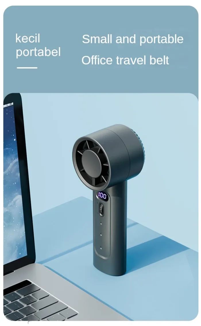 Mini Handheld Fan - Turbo High Speed, USB Rechargeable, 100 Levels, Pocket Portable