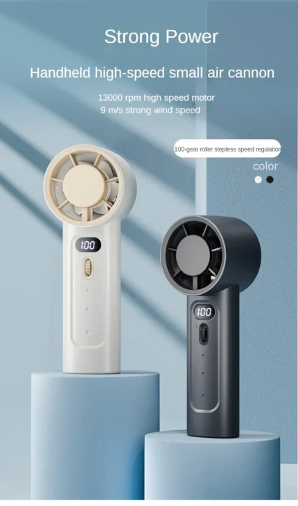 Mini Handheld Fan - Turbo High Speed, USB Rechargeable, 100 Levels, Pocket Portable