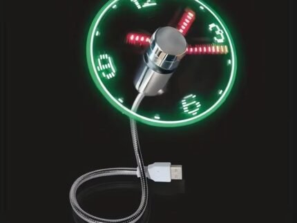 USB LED Clock Fan – Portable Metal Desktop Cooling Fan with Time Display, Ultra-Quiet Laptop Mini Fan2