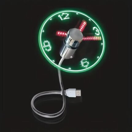 USB LED Clock Fan – Portable Metal Desktop Cooling Fan with Time Display, Ultra-Quiet Laptop Mini Fan2
