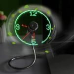 USB LED Clock Fan – Portable Metal Desktop Cooling Fan with Time Display, Ultra-Quiet Laptop Mini Fan2