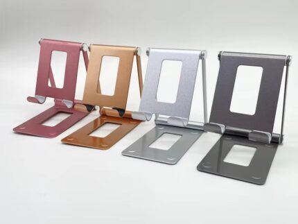 Universal Alloy Collapsible Phone Holder – Retractable Adjustable Desktop Stand for All Smartphones