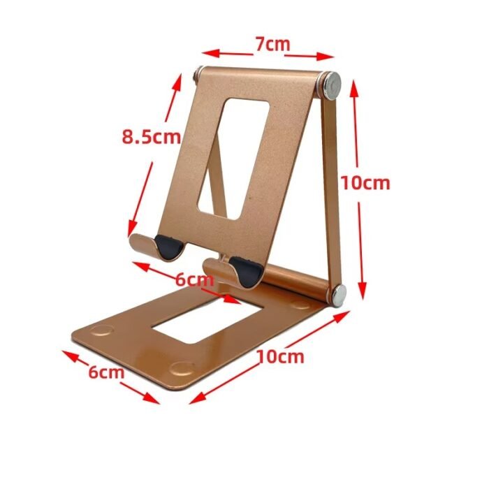 Universal Alloy Collapsible Phone Holder – Retractable Adjustable Desktop Stand for All Smartphones