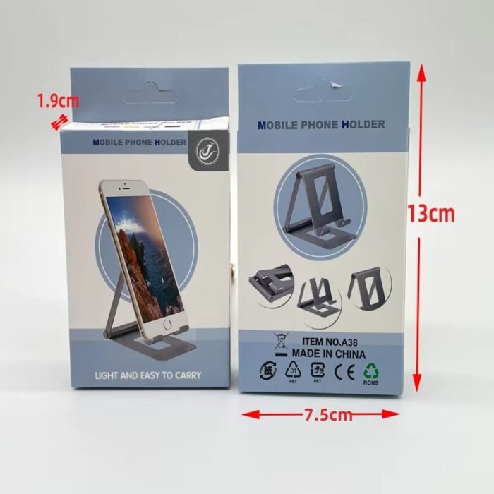 Universal Alloy Collapsible Phone Holder – Retractable Adjustable Desktop Stand for All Smartphones