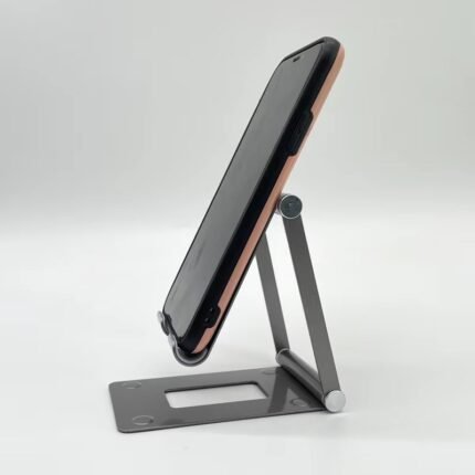 Universal Alloy Collapsible Phone Holder – Retractable Adjustable Desktop Stand for All Smartphones