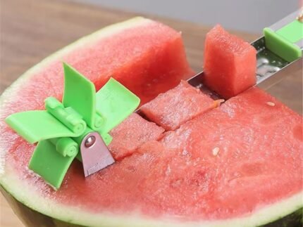 Windmill Watermelon Slicer & Cube Cutter – Stainless Steel Fruit Chopper Tool for Quick Juice Cubes