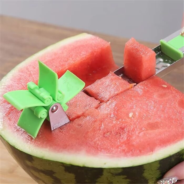 Windmill Watermelon Slicer & Cube Cutter – Stainless Steel Fruit Chopper Tool for Quick Juice Cubes